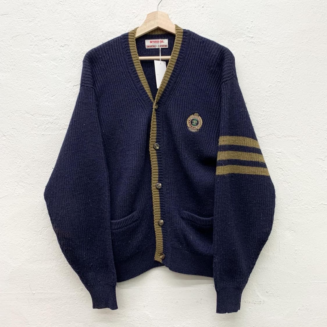 맥그리거 네이비 로고 울 니트 가디건  상품이미지2