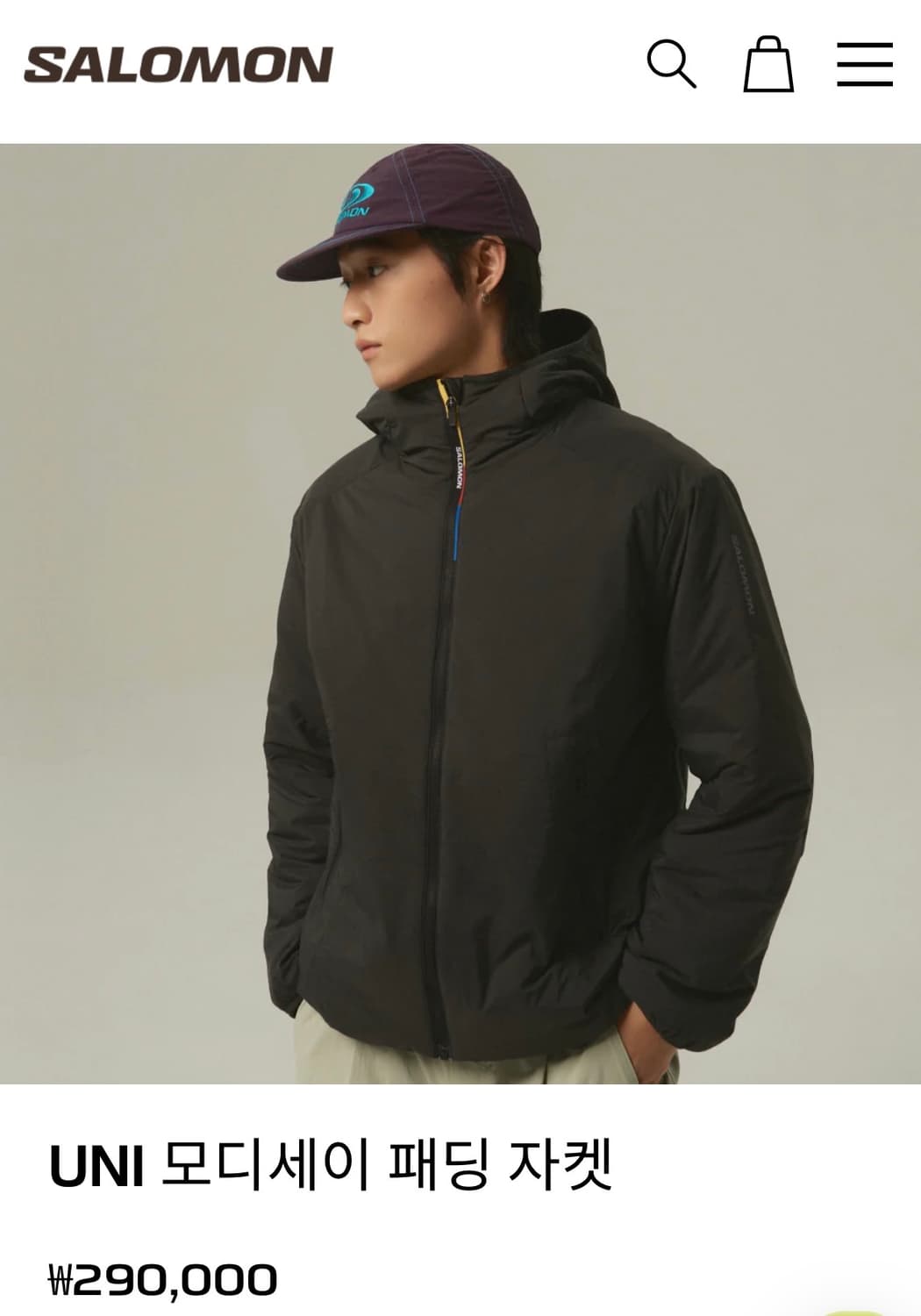 살로몬 UNI 모디세이 패딩 자켓 블랙 L 애눌가능 상품이미지1