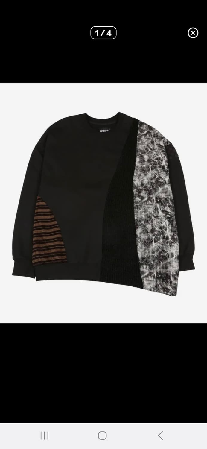 (마지막특가) 아조바이아조 믹스패브릭 맨투맨 Relexed 상품이미지2