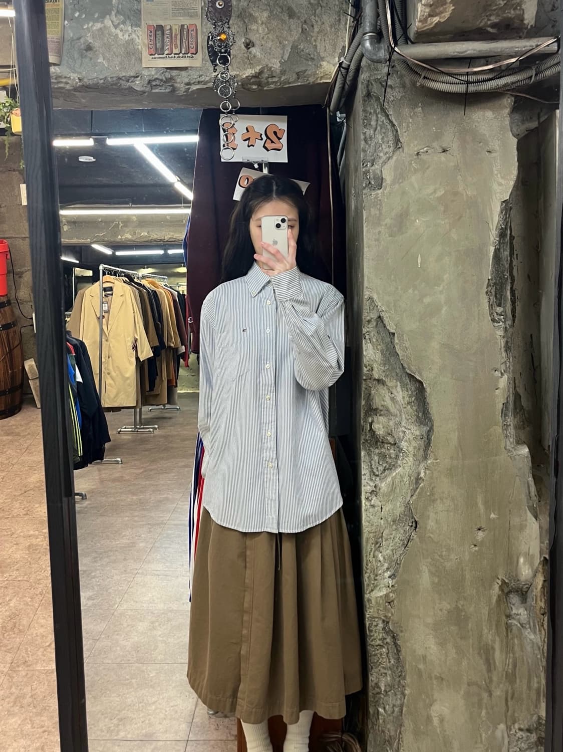 타미힐피거 스트라이프 셔츠 스카이블루XS #csz3490 상품이미지2