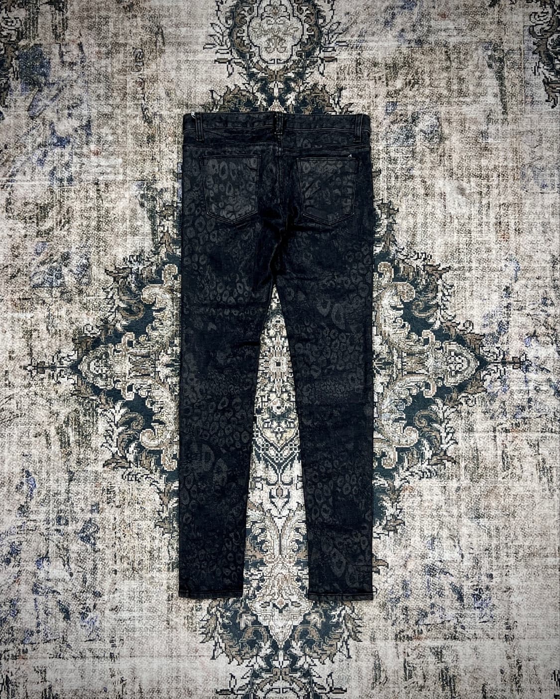 Leopard waxed skinny jeans 상품이미지2