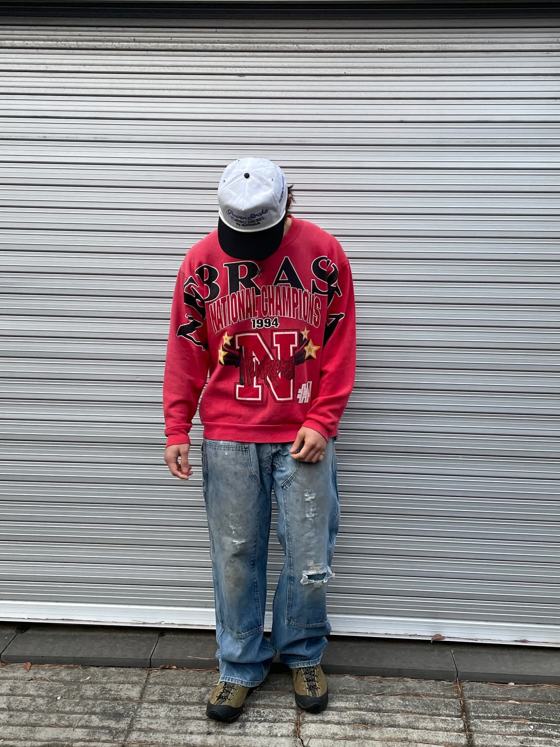 90s Oneita Nebraska Faded Red Sweatshirt 상품이미지3