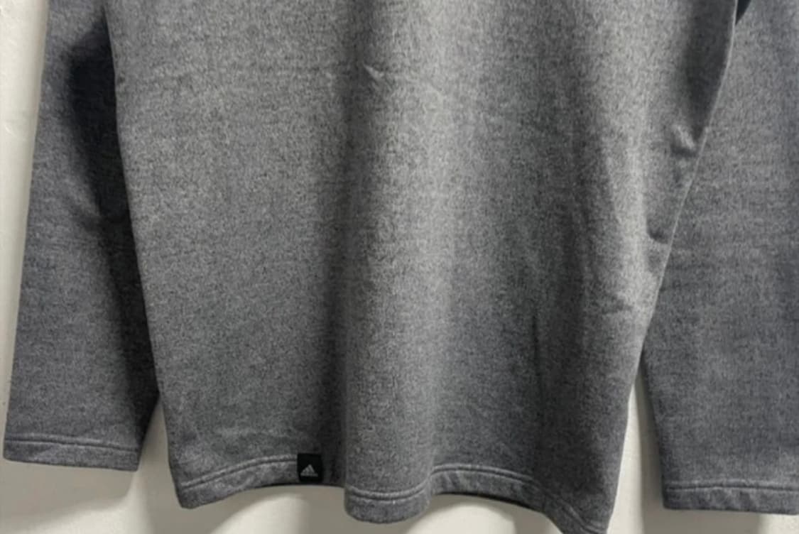 아디다스 기모 목폴라 긴팔 티셔츠 회색 골프웨어 상품이미지3