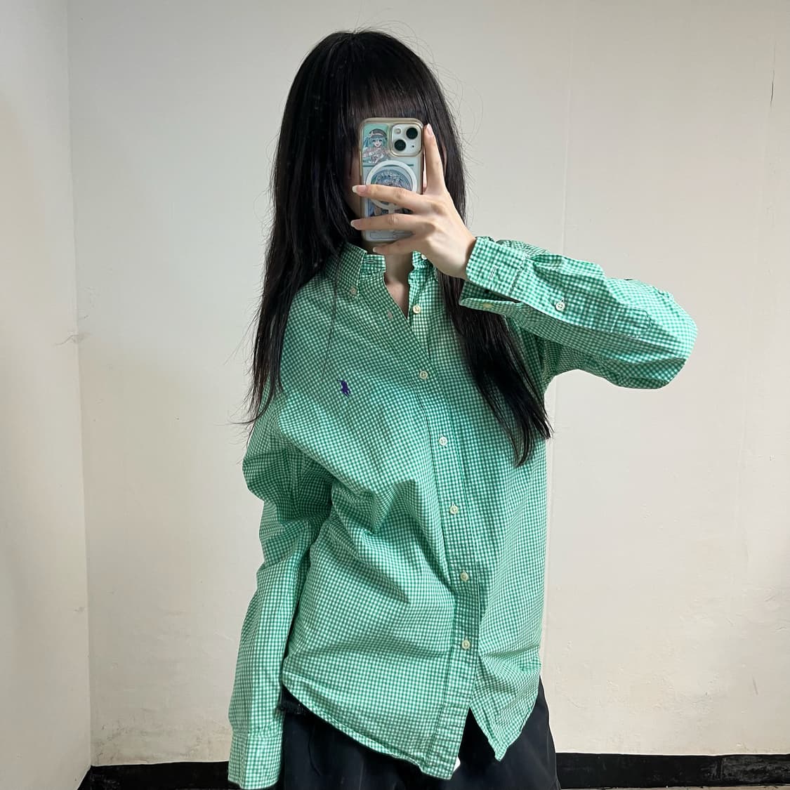 Polo Green Gingham Check Shirts 상품이미지2