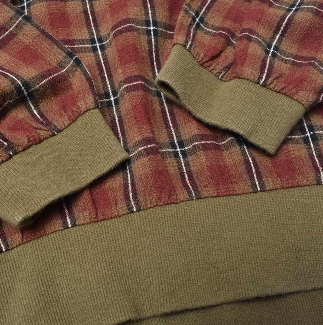 더블네임 배색 반집업 체크 후디 후드 티셔츠 F M25052812 상품이미지5