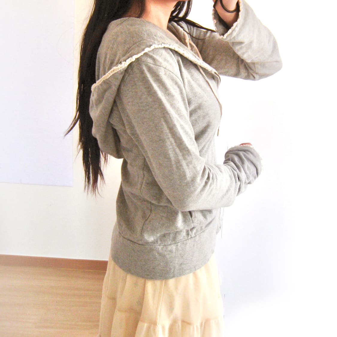 「야옹이에게 생선을 맡겨 버렸다。。。♥」야옹이 후드집업 상품이미지4