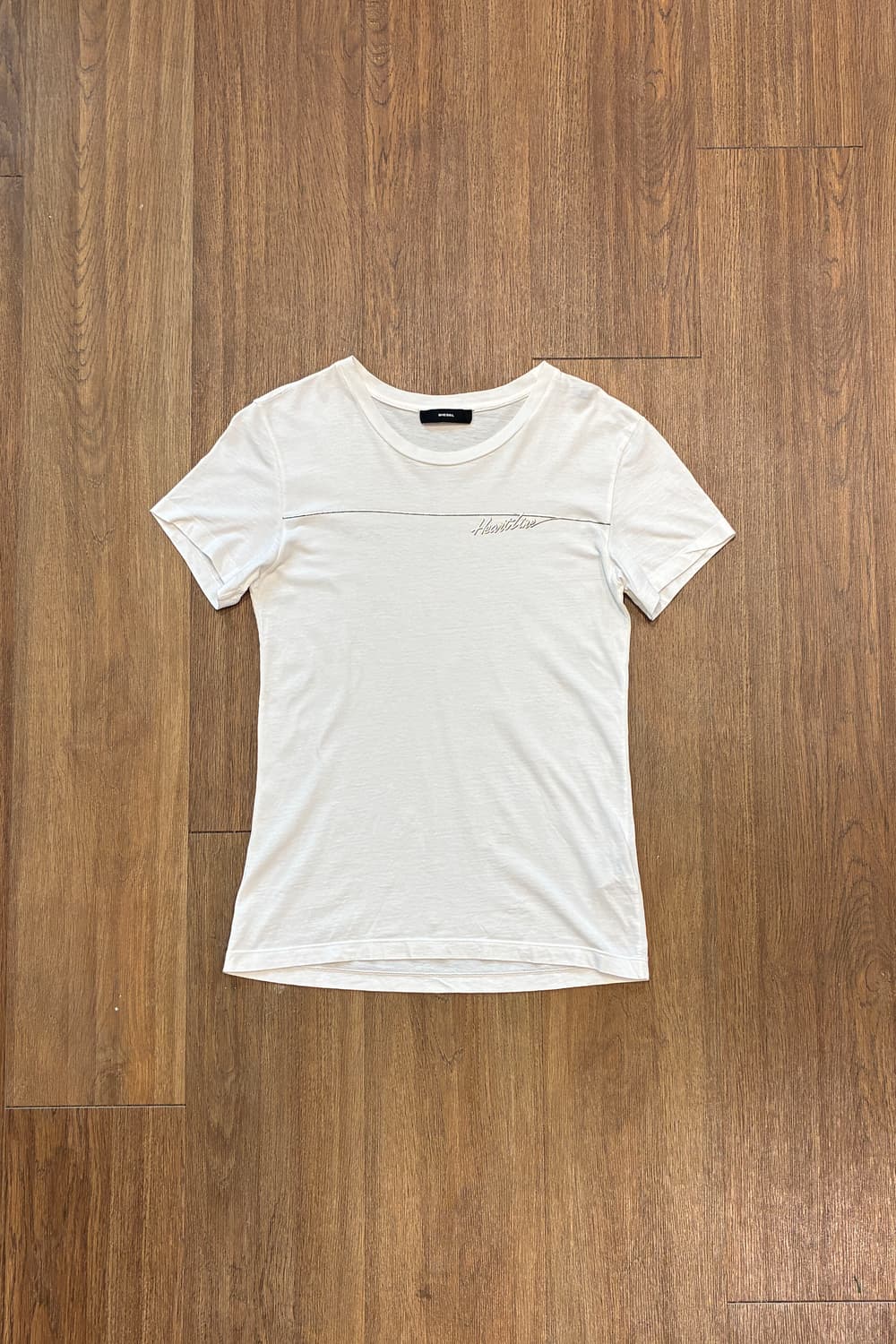 Diesel Slim Fit White Line Logo T-Shirt 상품이미지4