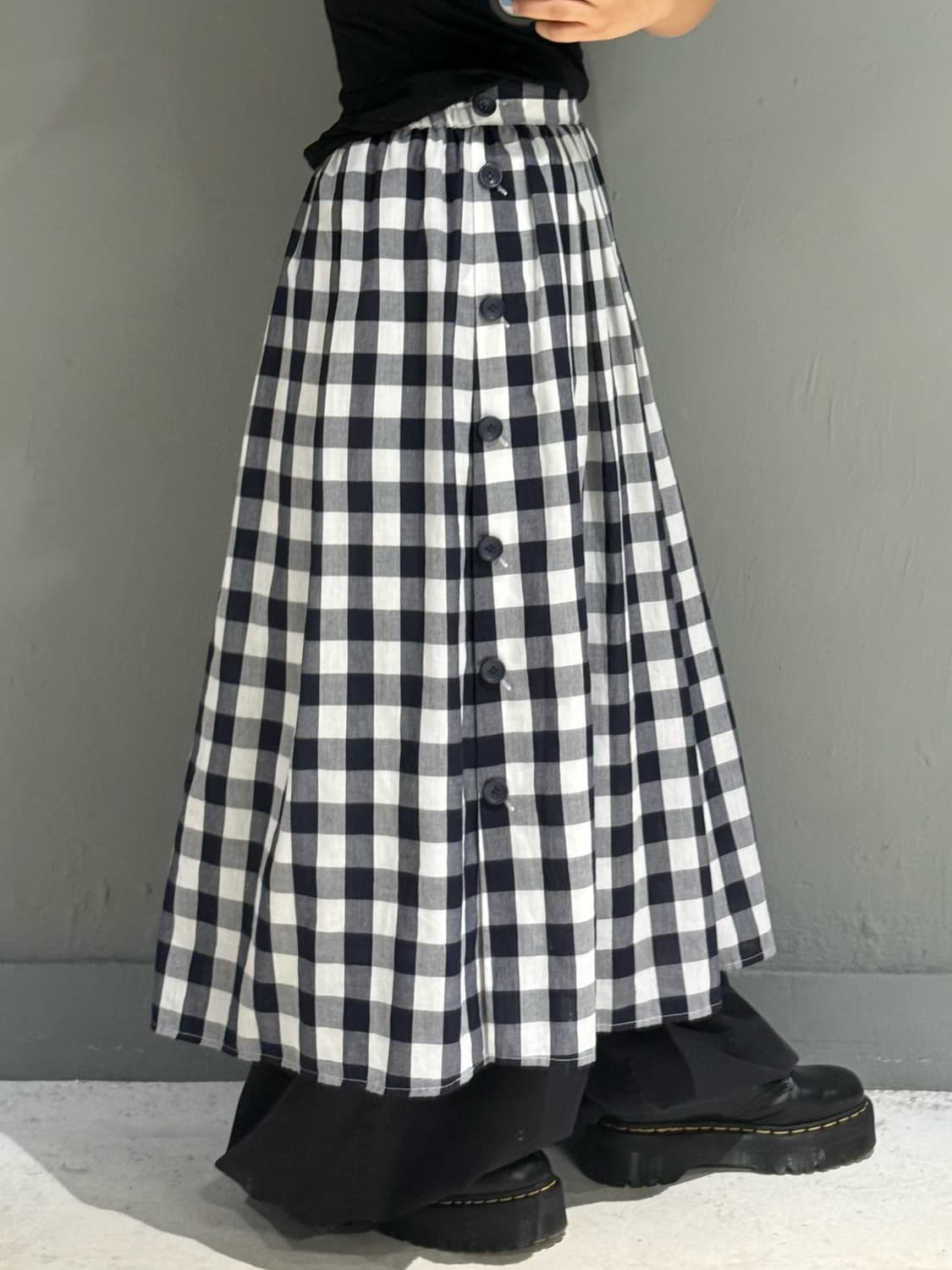 button point check pattern long sk 상품이미지1