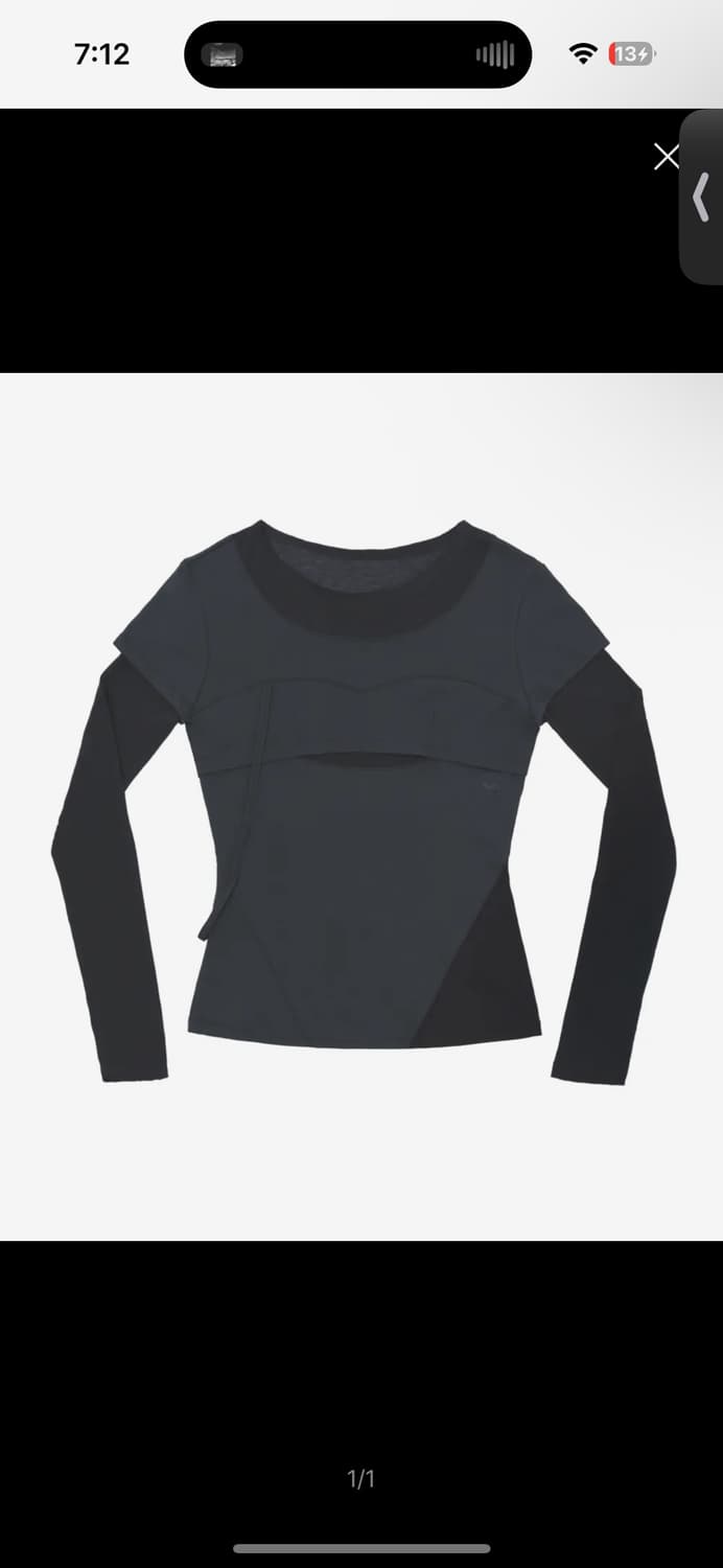 Layered Shoulder Strap Long Sleeves / Ch 상품이미지1