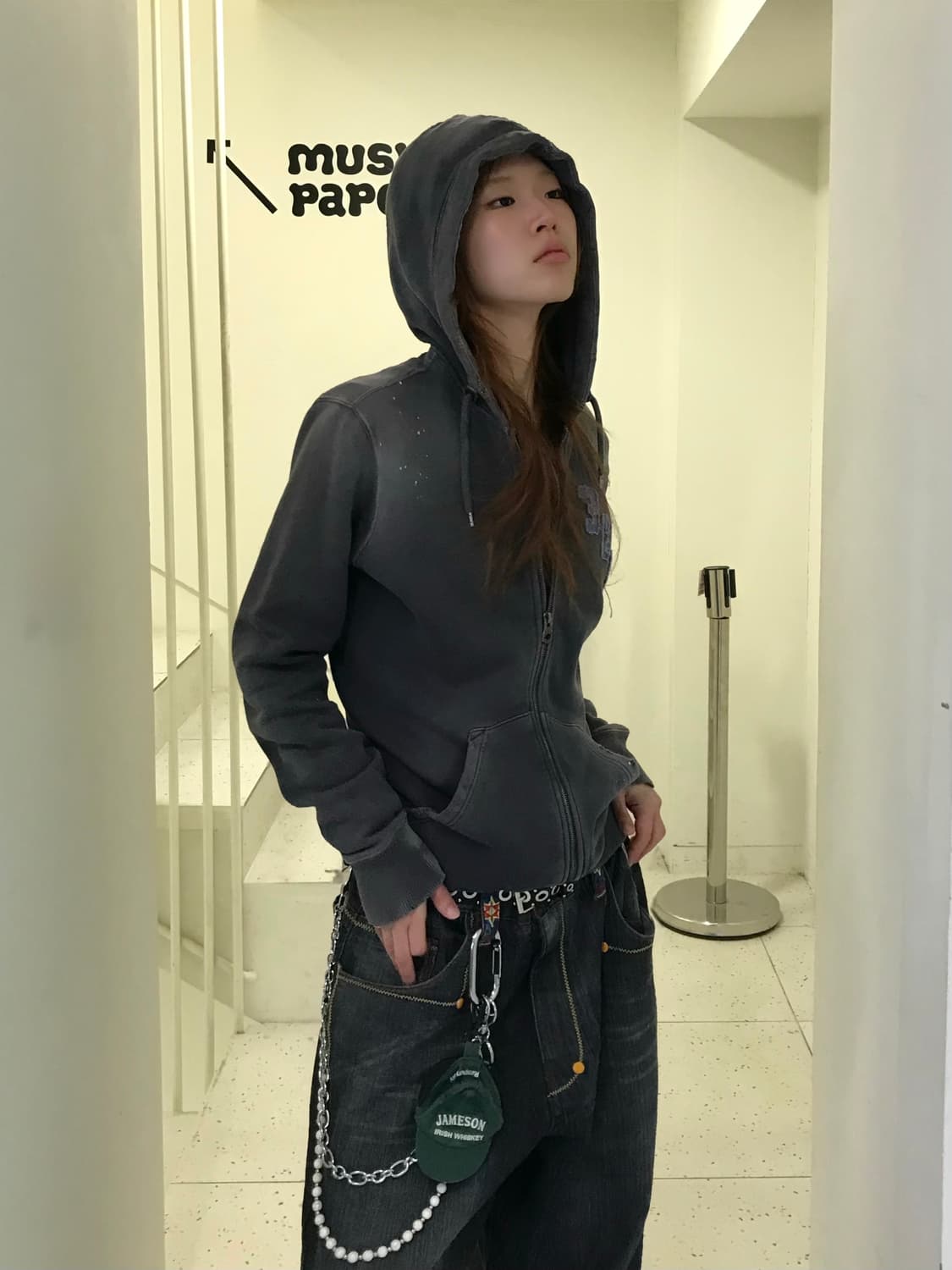 디젤 빈티지 워싱 패치 후드집업 상품이미지2