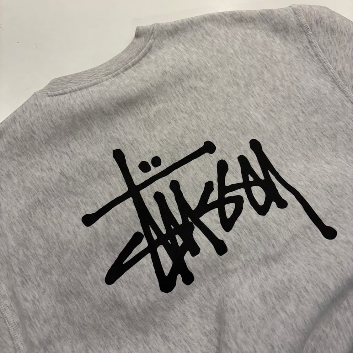 [XL] 스투시 베이직 로고 맨투맨 애쉬 헤더 그레이 C174 상품이미지3