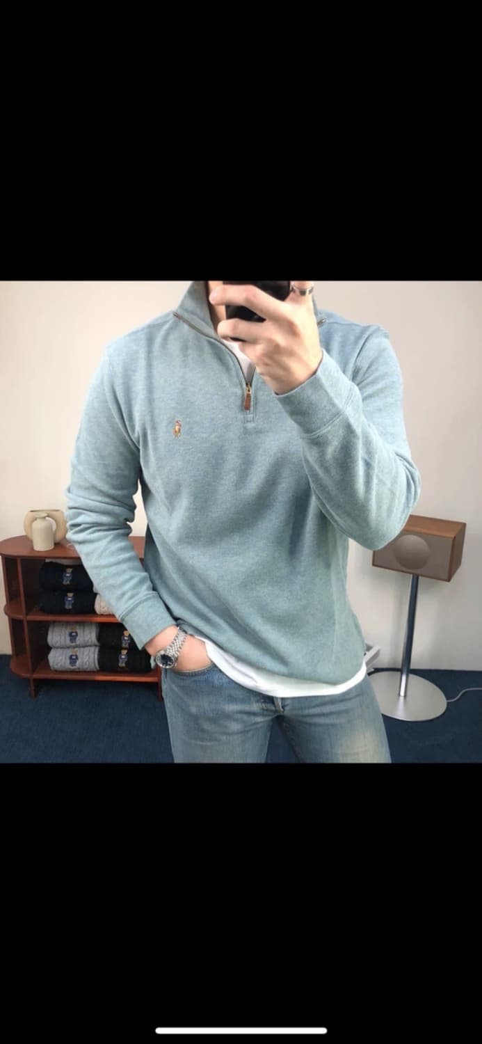 🔥[무료배송/새상품/정품]🔥 폴로 면 반집업 6가지 컬러/남녀공용 상품이미지5