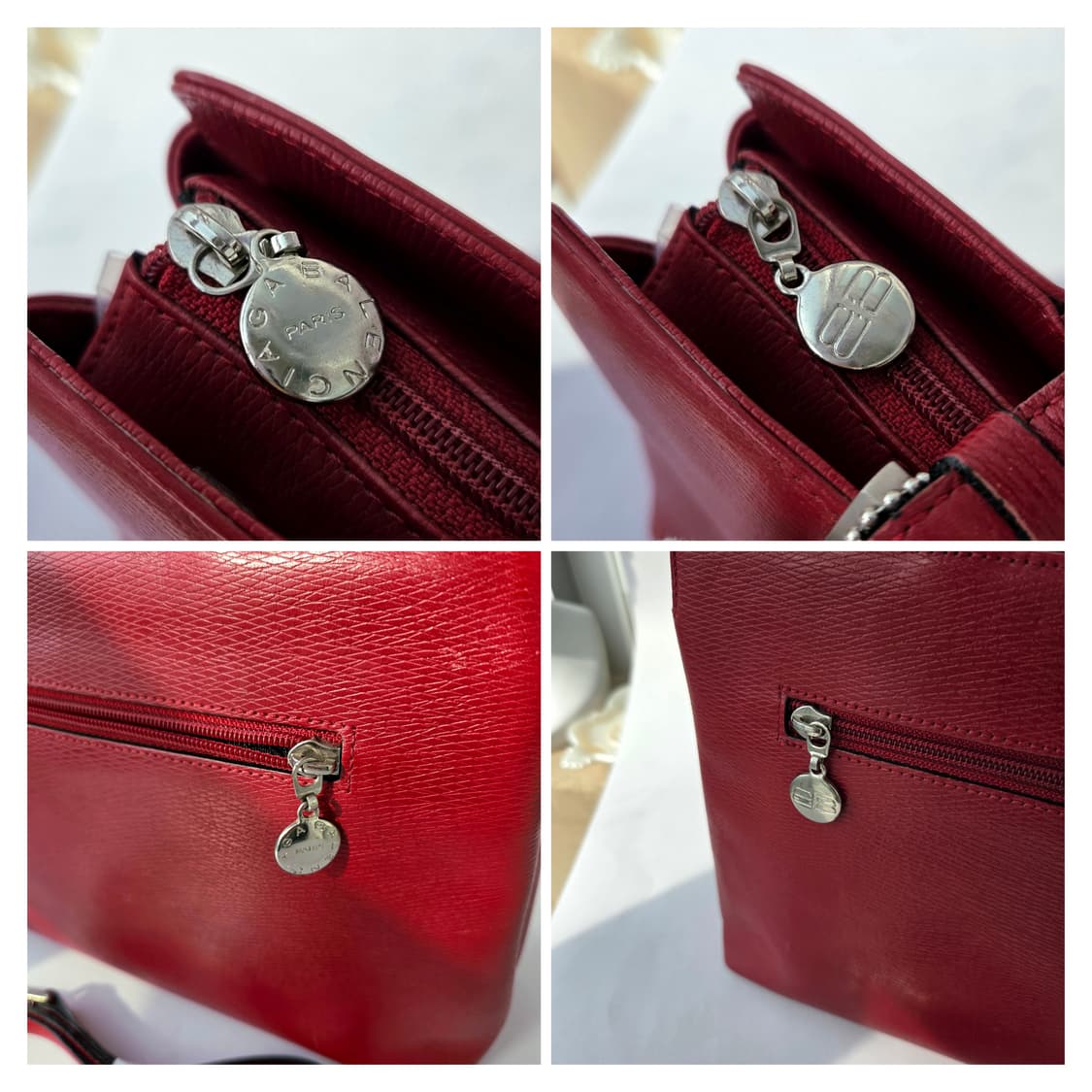 90s Balenciaga Leather 2WAY Dark Red 상품이미지6