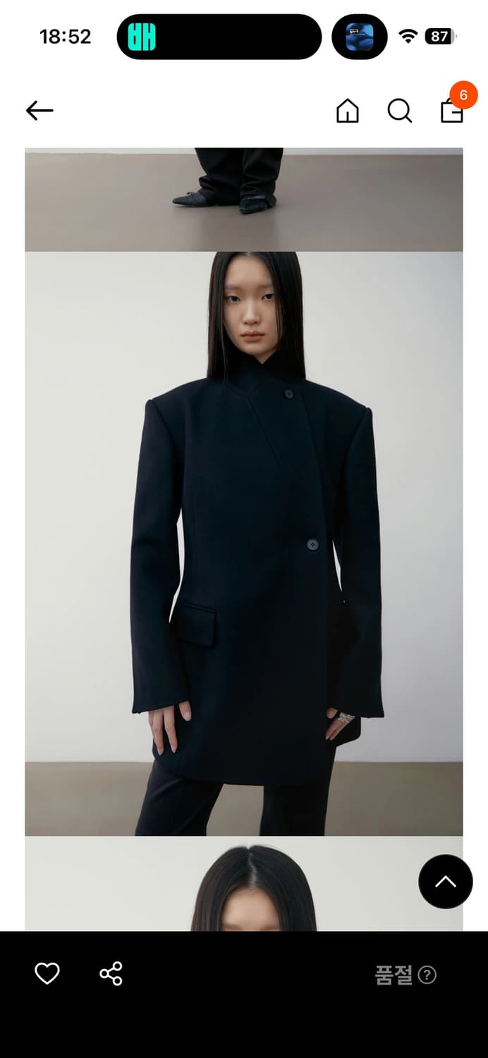 로우클래식 슬림핏 울코트 블랙 S 상품이미지1