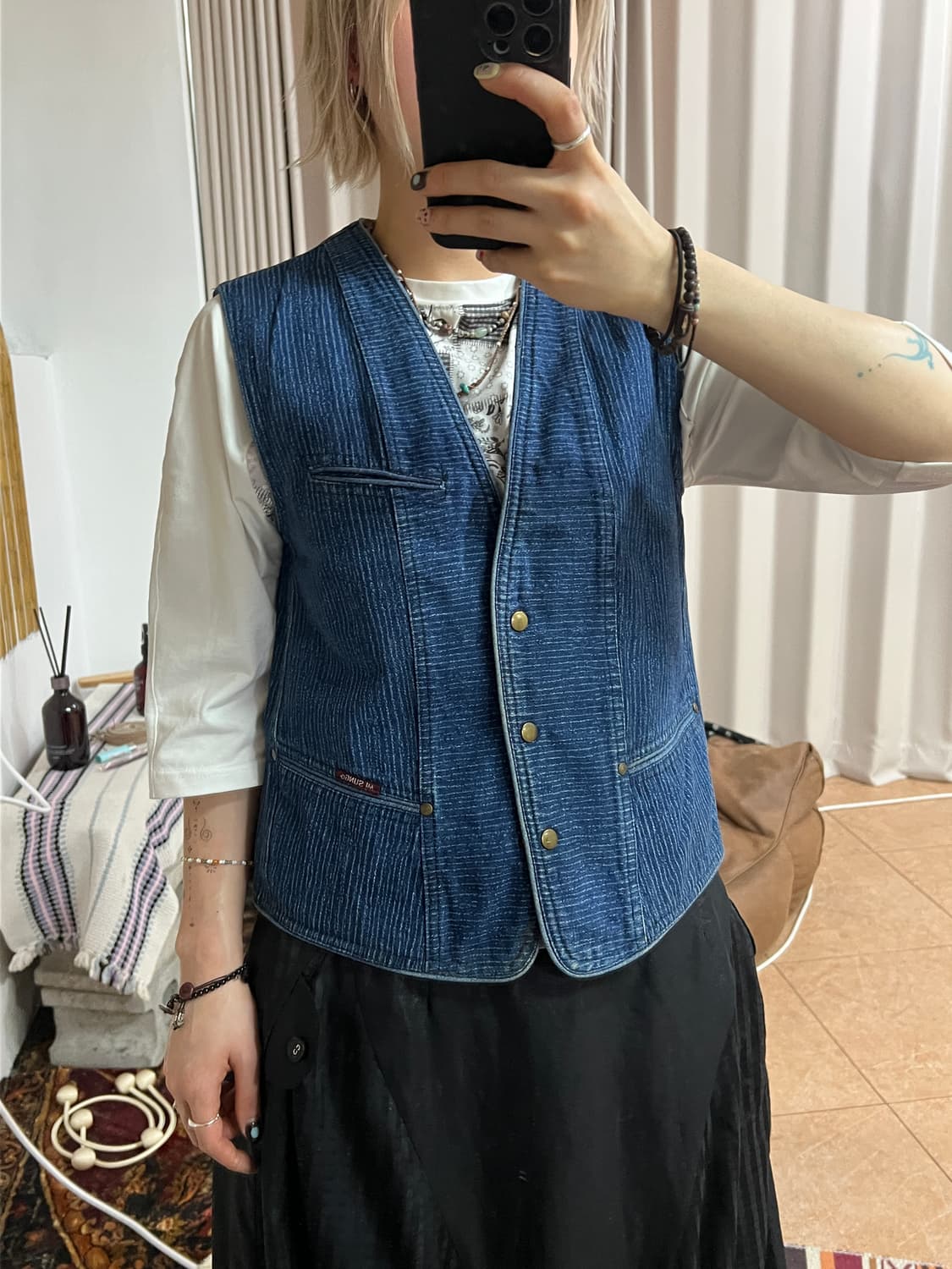 빈티지 여성 데님 베스트 자켓  상품이미지1