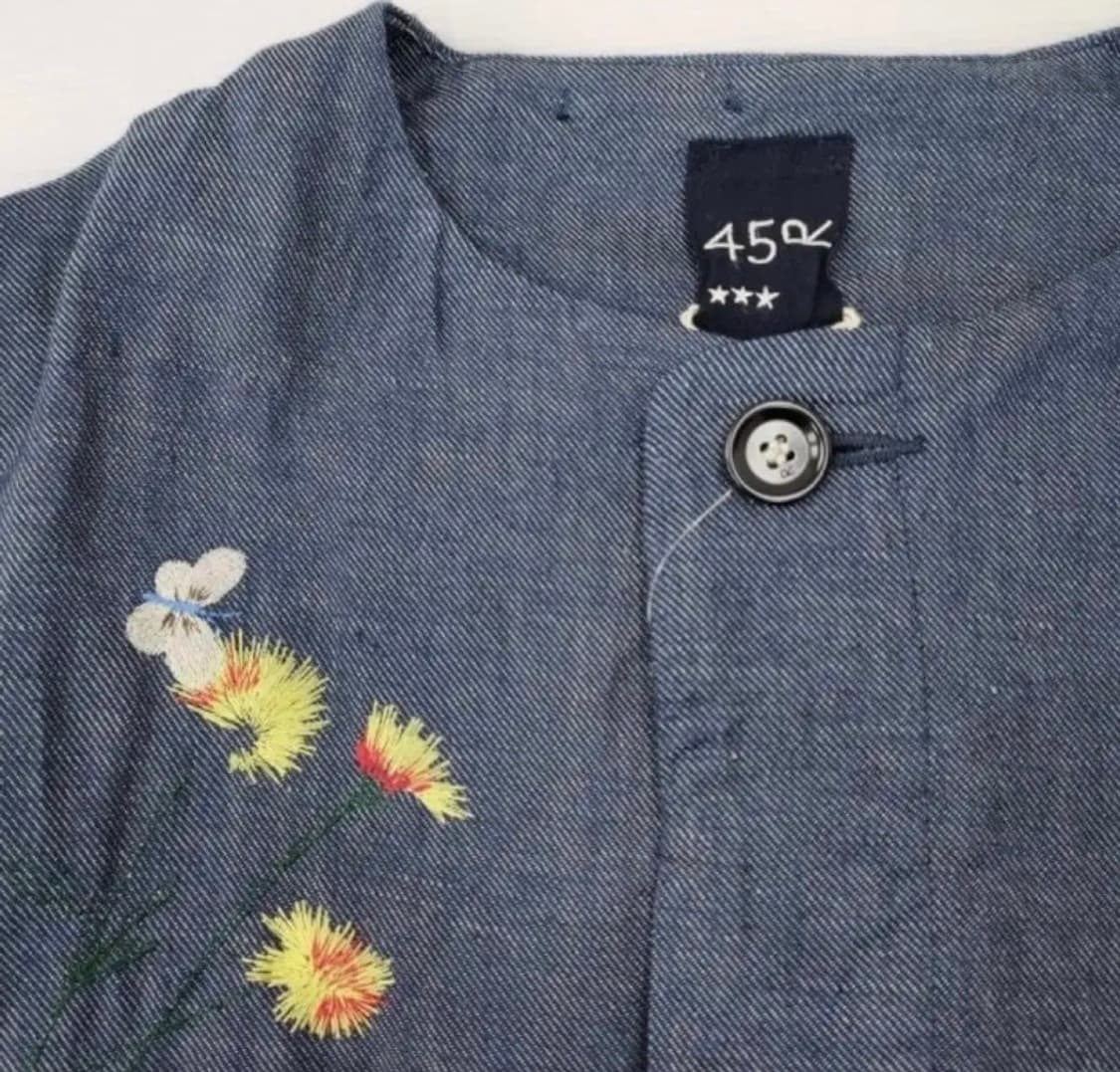 45R (45RPM) 데님 자수 코트 상품이미지3