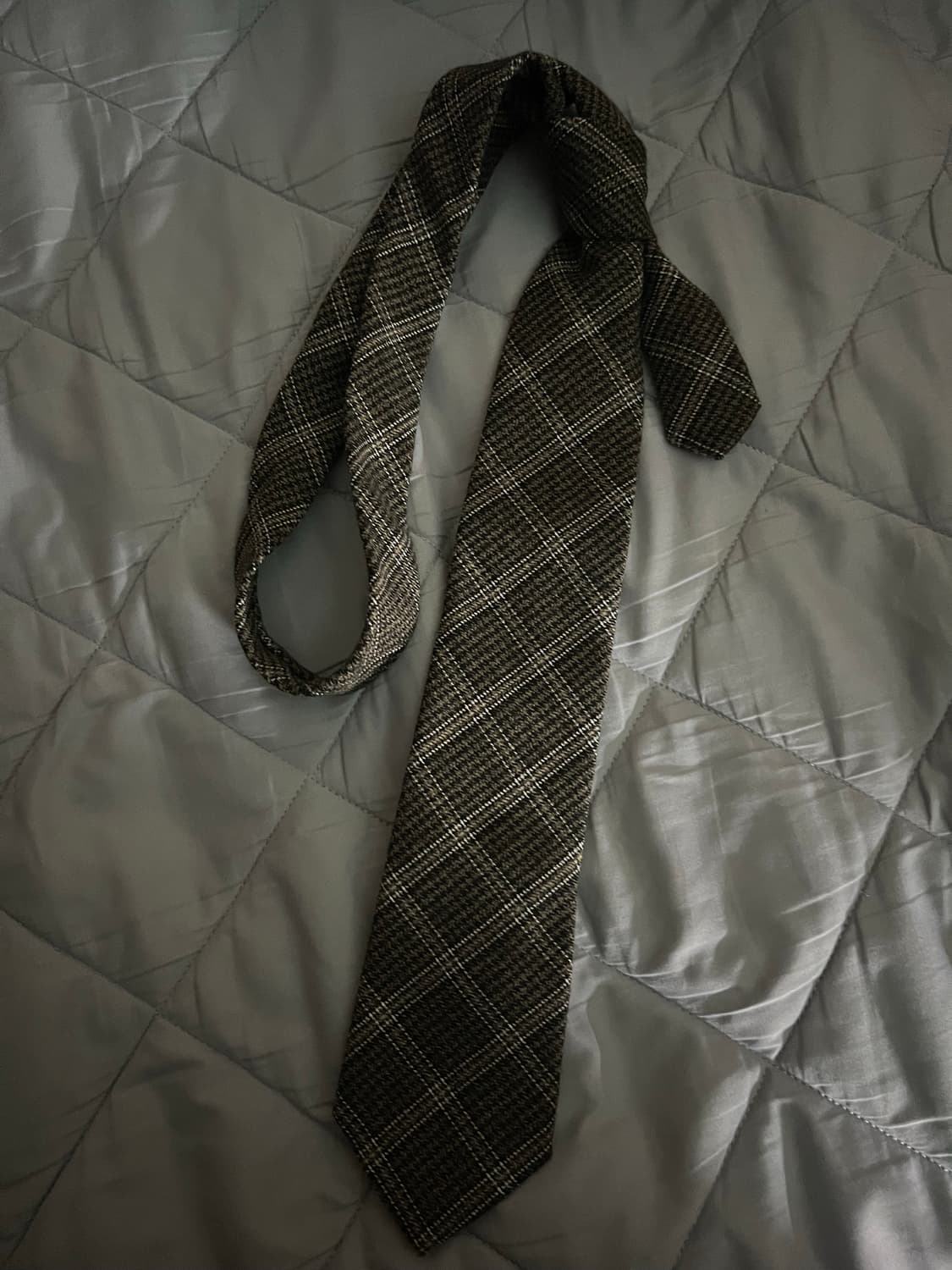 에스티코 빈티지 체크 브라운 넥타이 상품이미지1