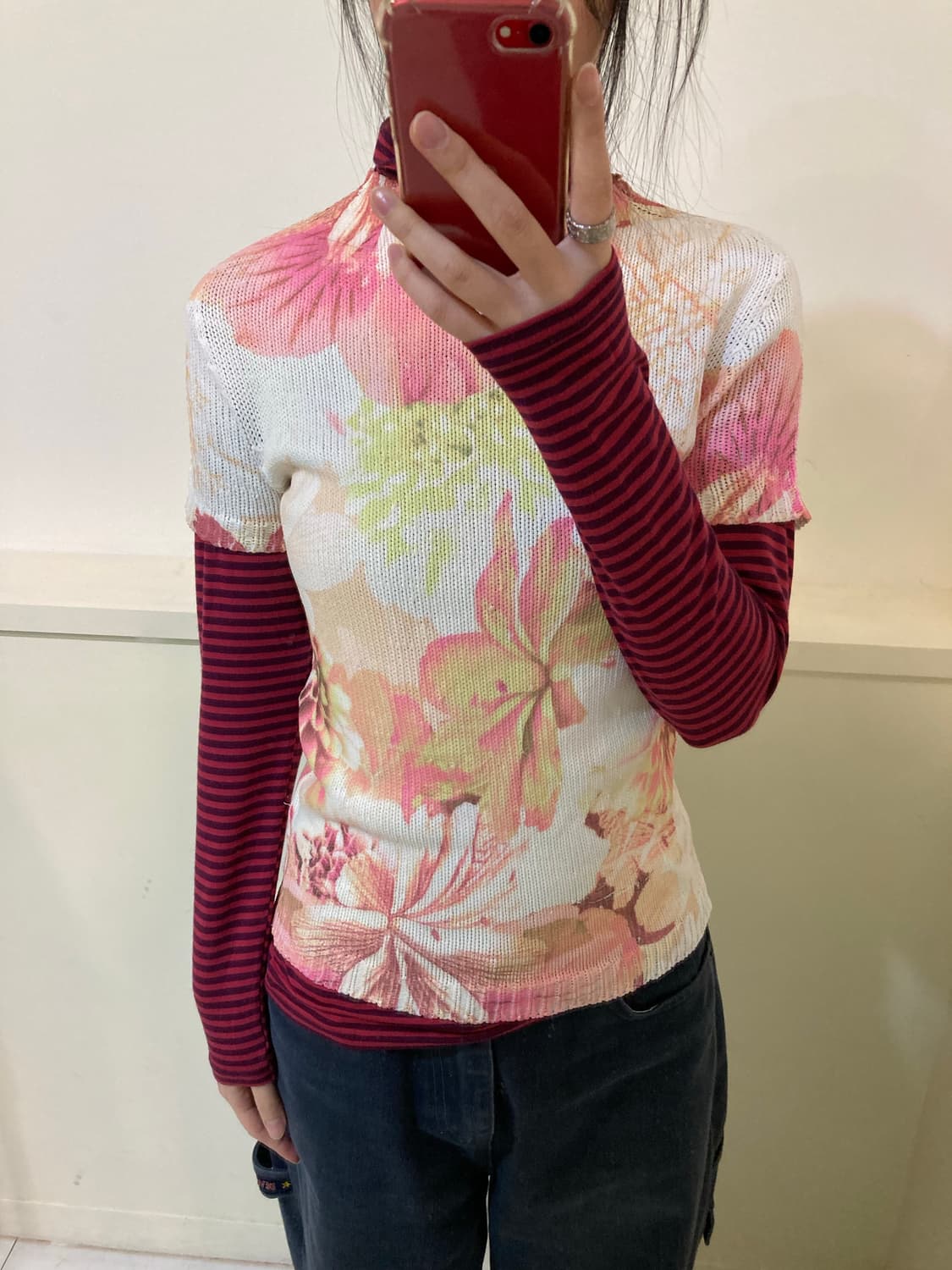 플라워프린트 니트 탑 상품이미지8