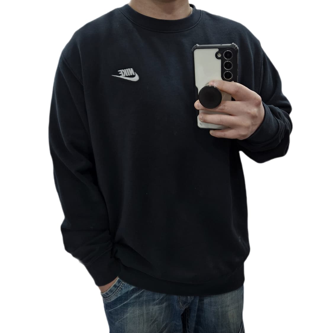 L 100-105 나이키 오버핏 맨투맨 블랙 상품이미지1