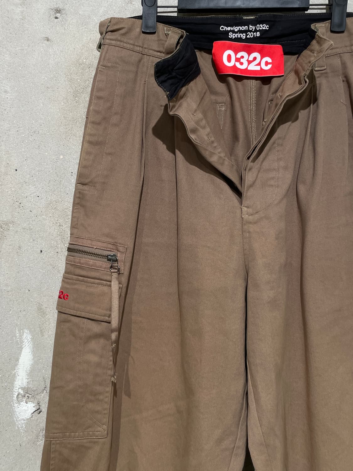 032c x 쉐비뇽 18S/S 베이지 코튼 카고 팬츠 상품이미지2