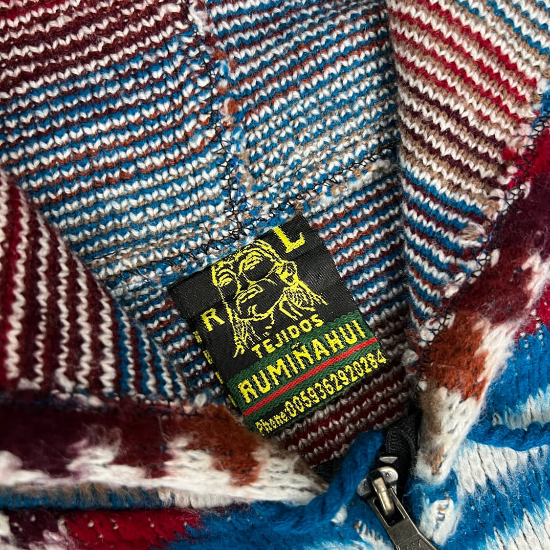 Tejidos Ruminahui 아카이브패턴 알파카 울 후드집업 자켓  상품이미지4