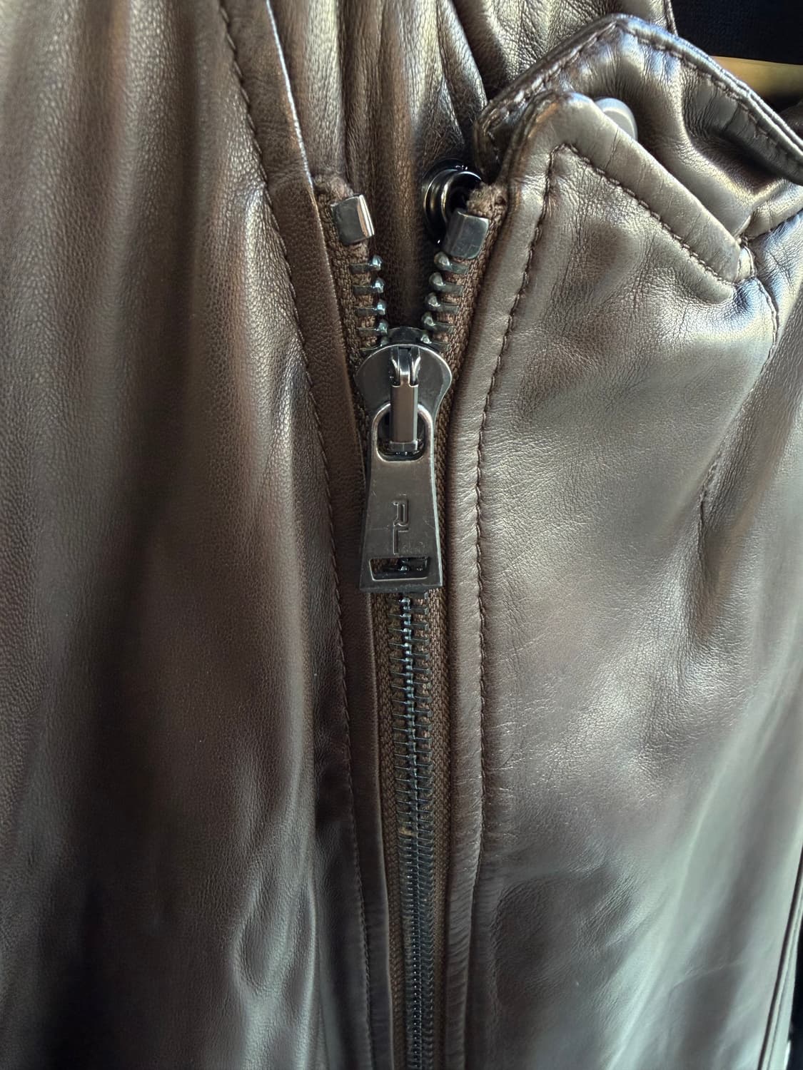 L/ 폴로 랄프로렌 블랙라벨 램스킨 라이더 블루종 자켓 상품이미지7