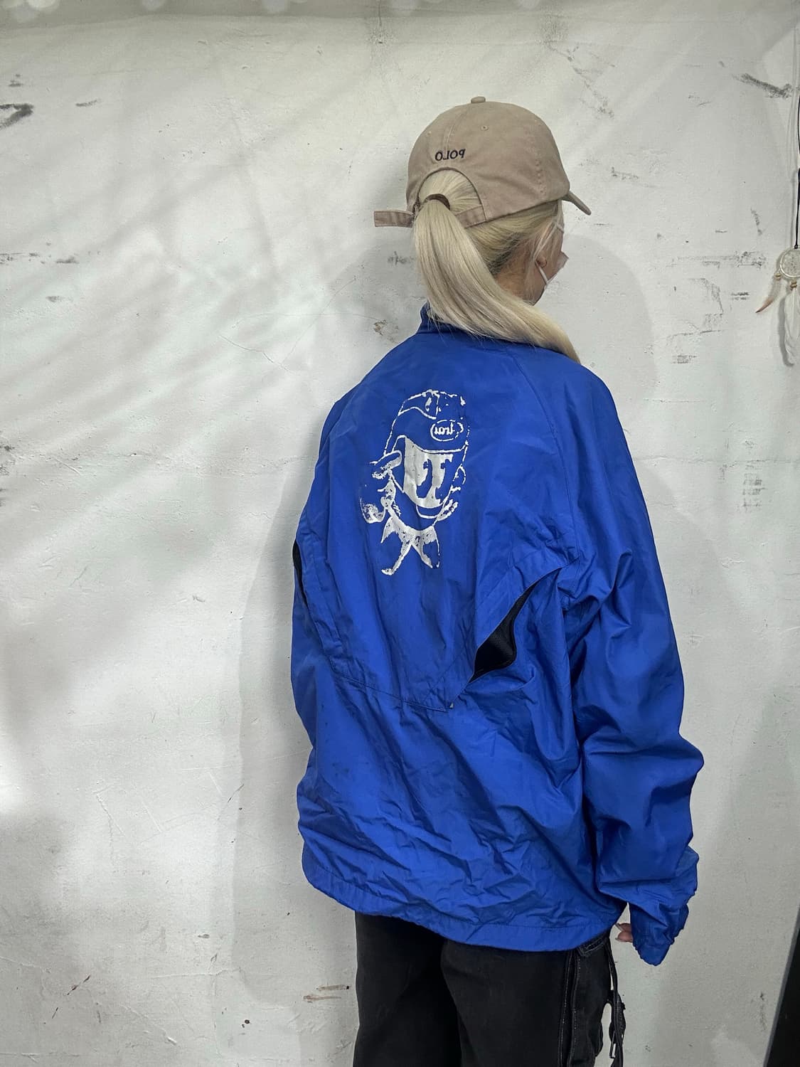 아라이 블루 오토바이 빅 로고 바람막이 자켓  상품이미지3