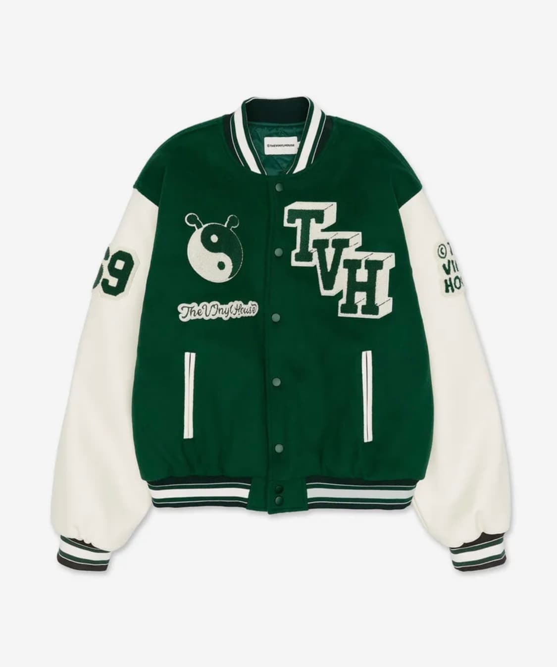 더바이닐하우스 바시티자켓 그린 L 상품이미지1