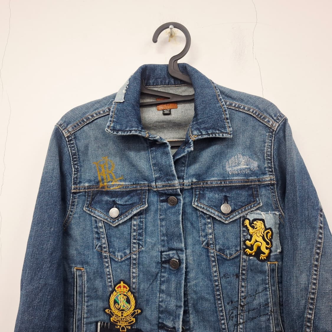 폴로 랄프로렌 21 신형 와펜 패치 데님 자켓 여성 청자켓 XS 상태좋음 상품이미지4