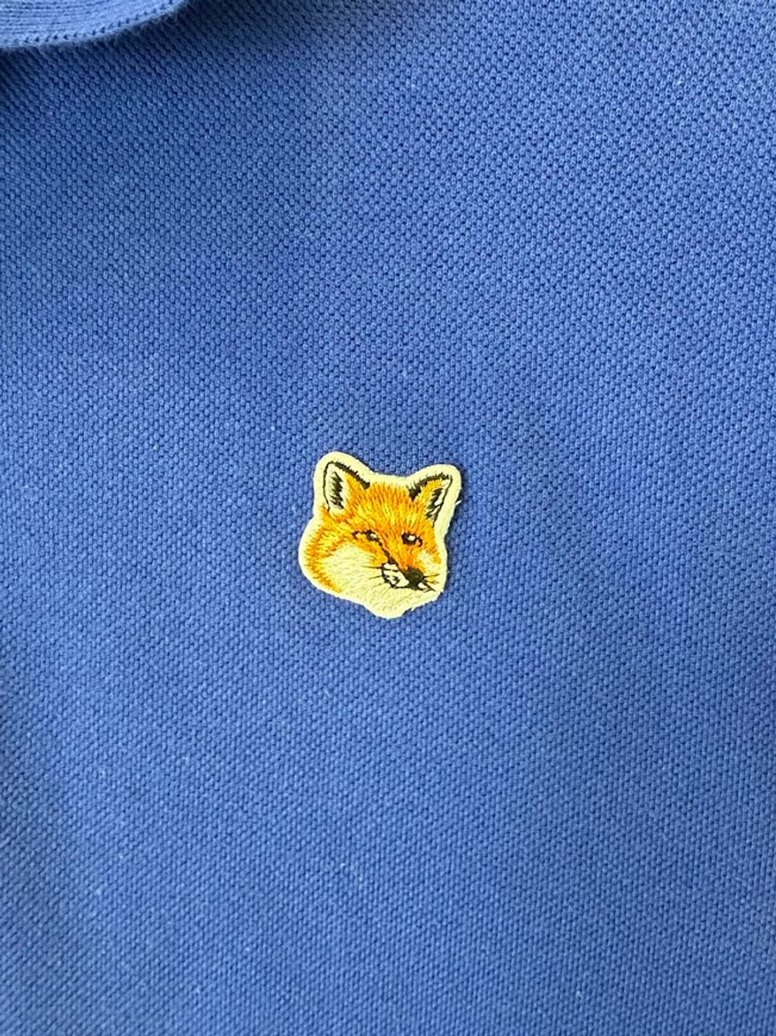 메종키츠네 폭스 카라 반팔티 블루 상품이미지3