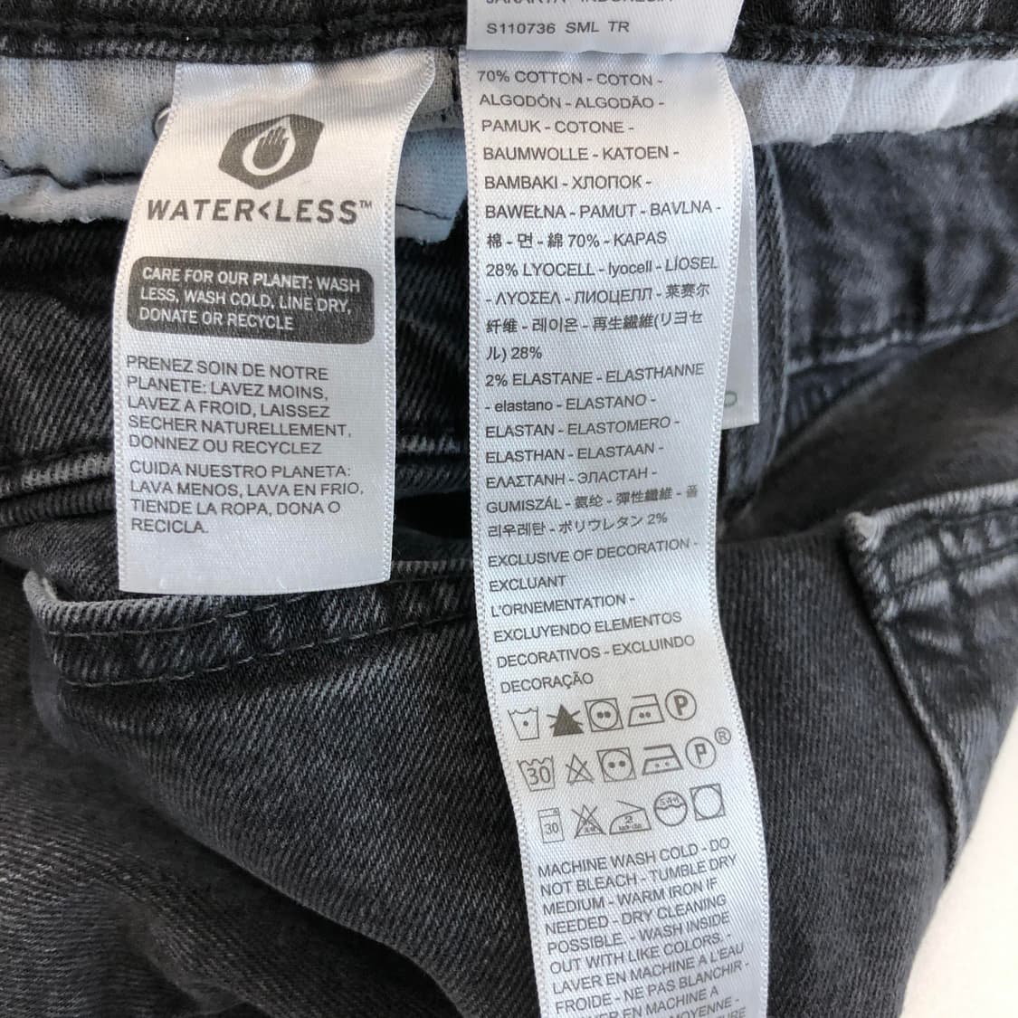 리바이스 502 크롭 블랙데님진 36 인치 상품이미지5