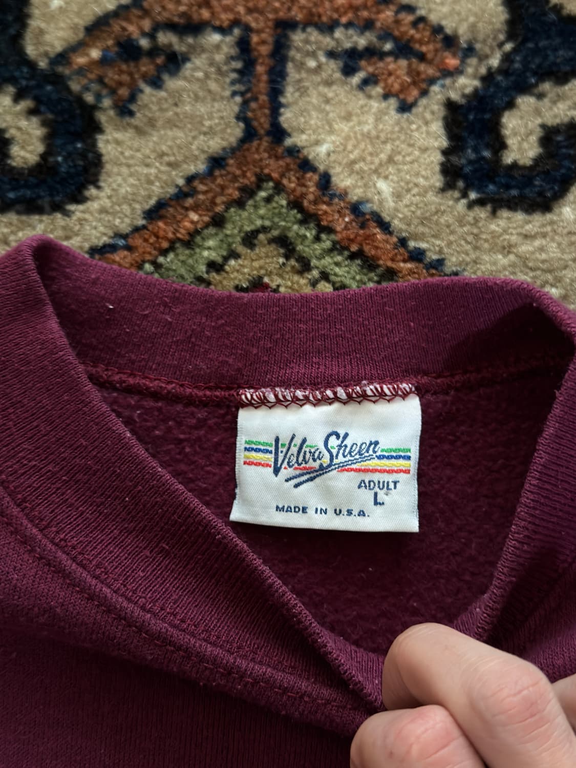 90s USA Maroon wine Plain sweatshirt 상품이미지6
