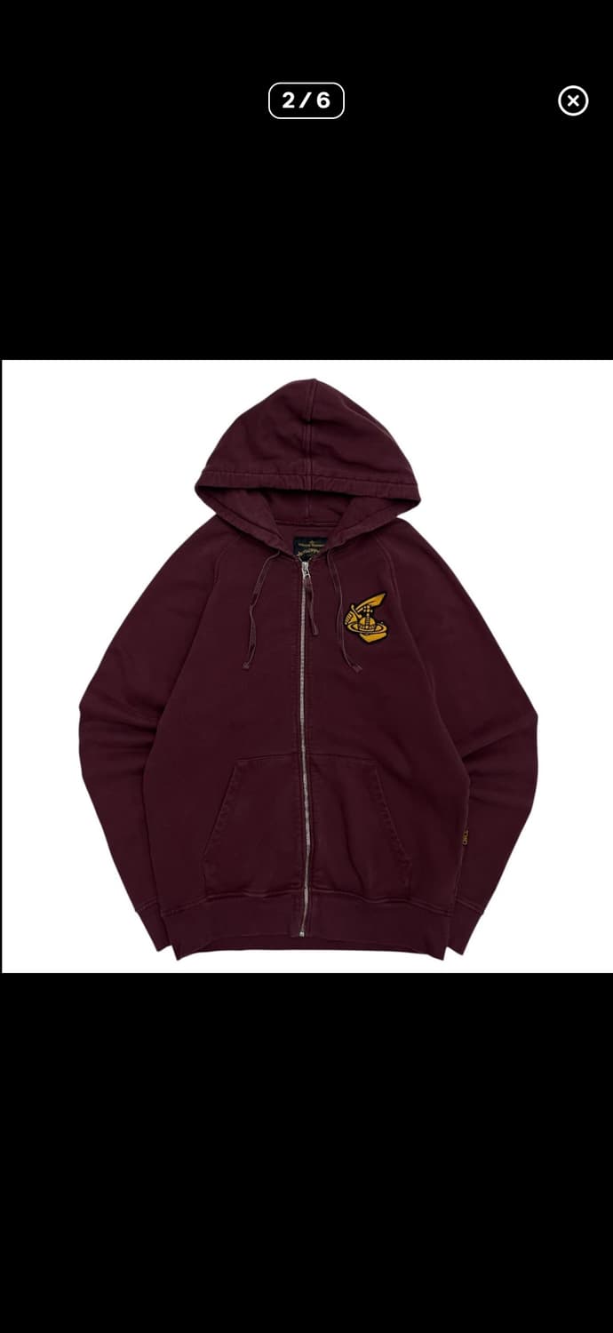 비비안웨스트우드 우주선 버건디 후드집업 XL 상품이미지1