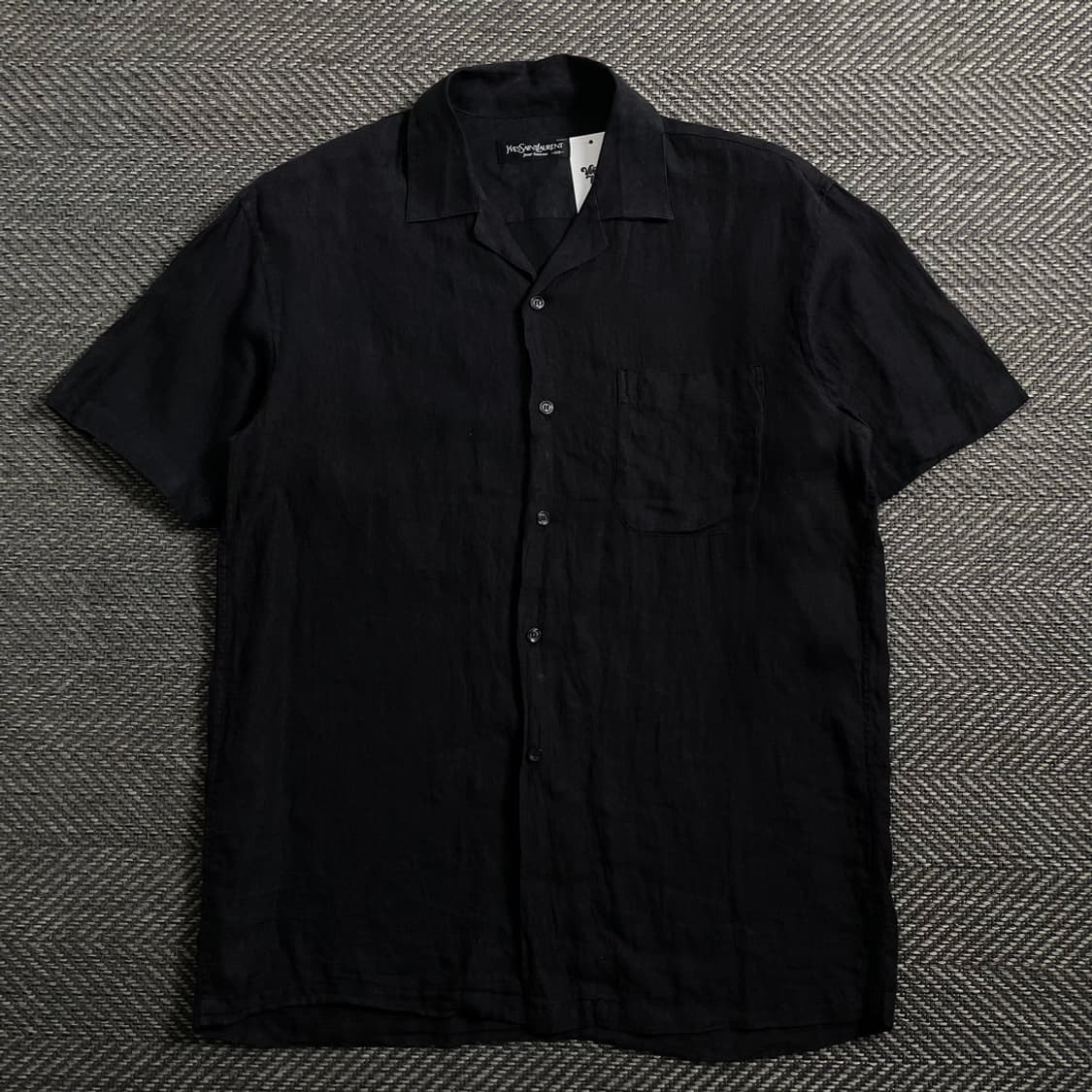 90s 입생로랑 아카이브 자수로고 린넨 셔츠y 4465 상품이미지2