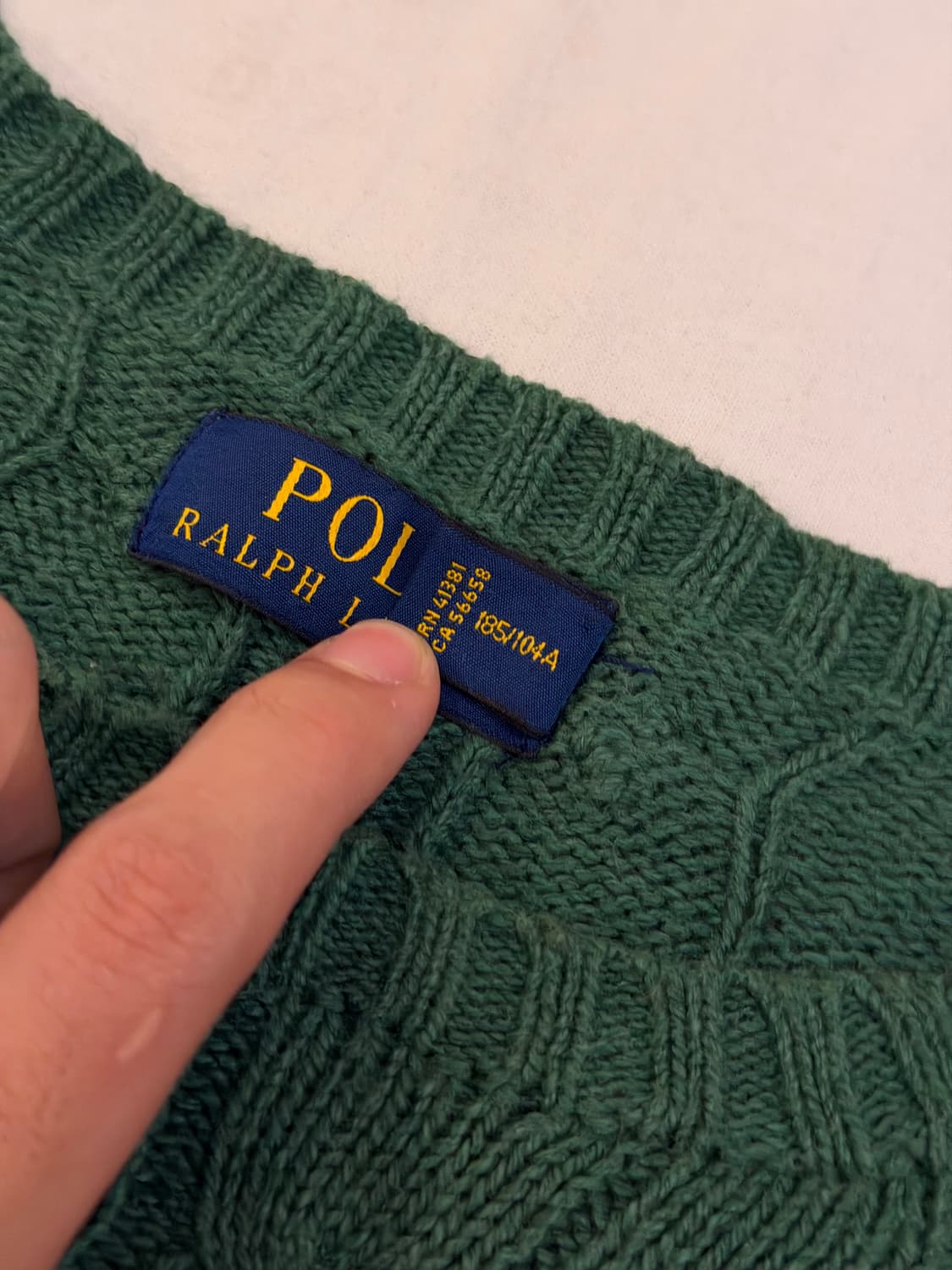 폴로 랄프로렌 신형 희귀컬러 케이블 꽈배기 니트 그린 상품이미지4