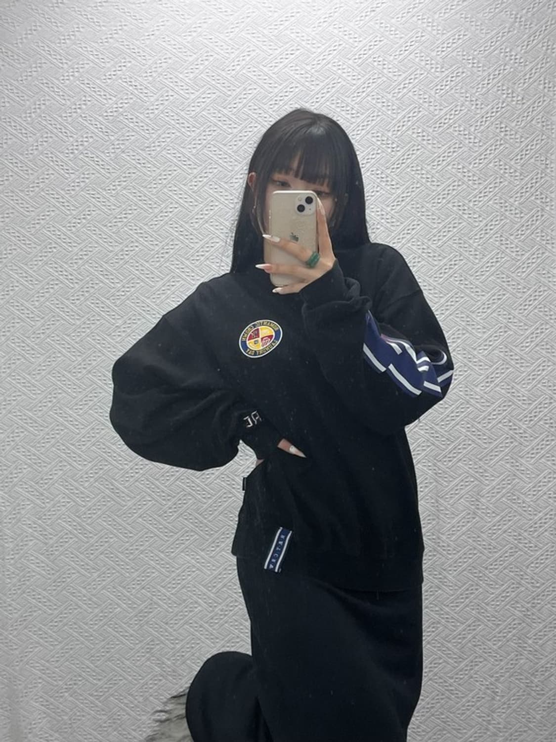 로맨틱크라운 스트릿 키치 펑크 패치워크 맨투맨 M C09395 상품이미지1