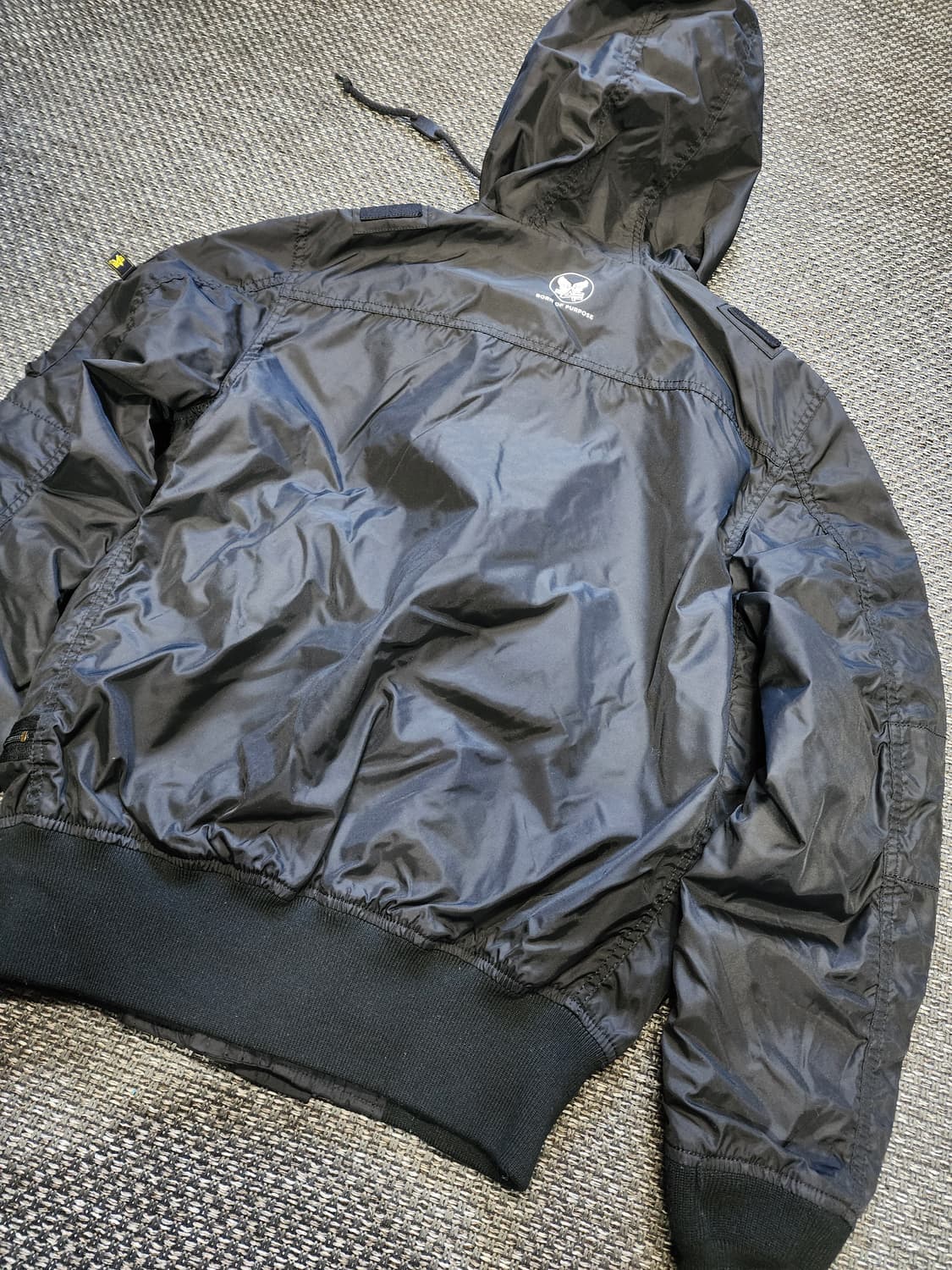 알파인더스트리 후드 MA-1 블랙 항공자켓 상품이미지10