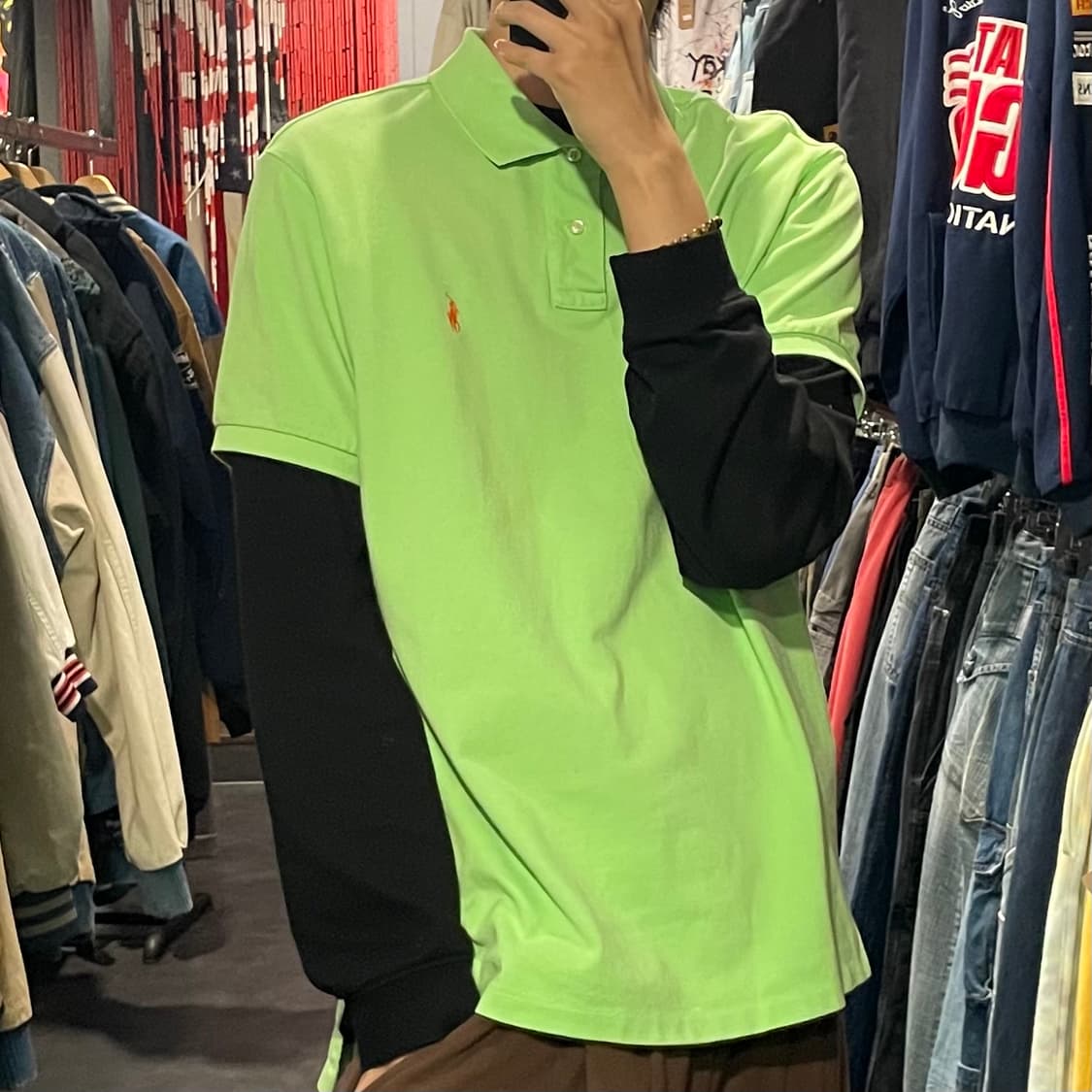 [IM] Polo 폴로 네온 연두 카라 반팔 상품이미지4