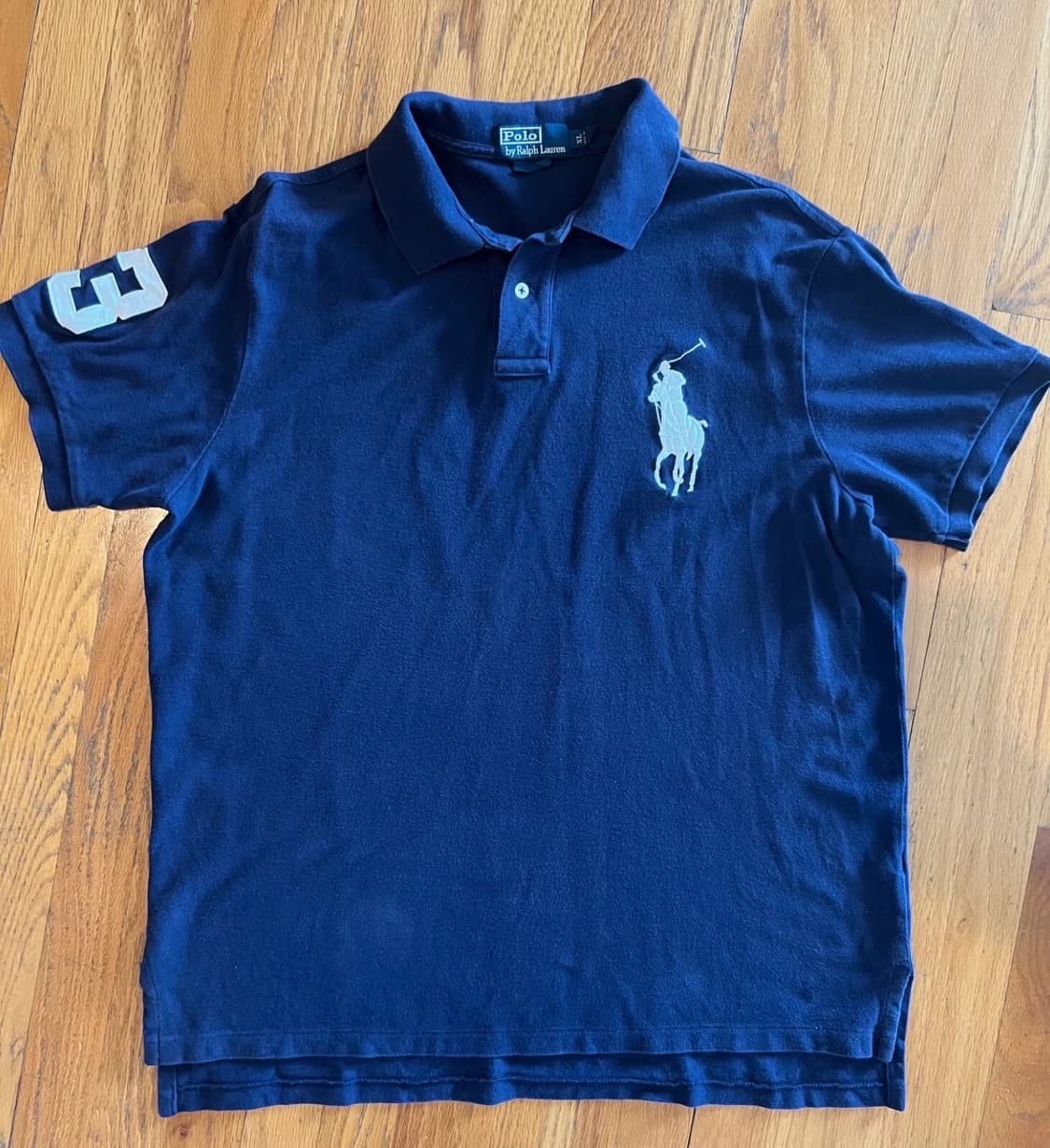 폴로 랄프로렌 빅포니 반팔 카라티 네이비 화이트 상품이미지1