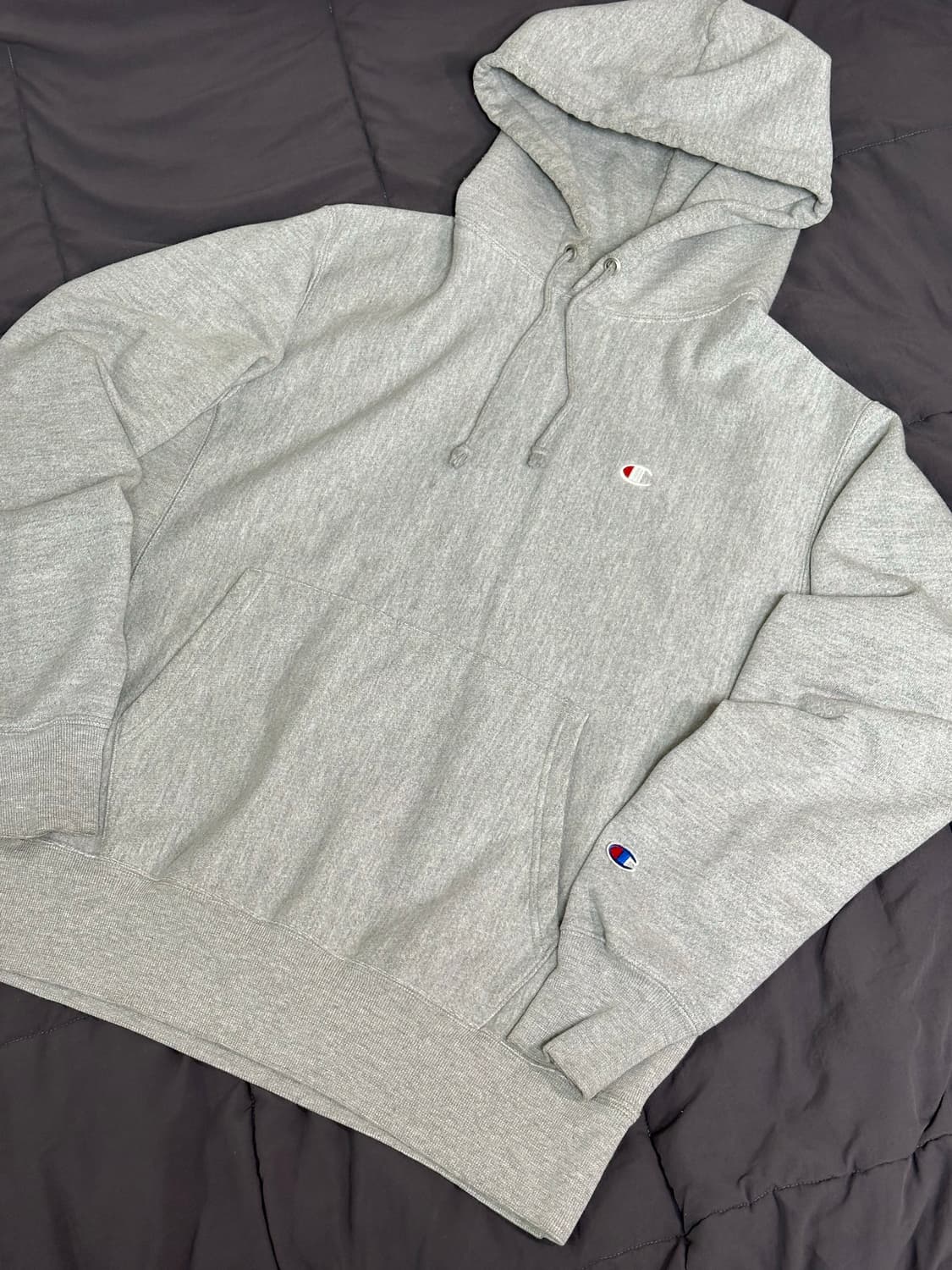 JP 챔피온 리버스위브 블루텍 그레이 후드티 라지 상품이미지2