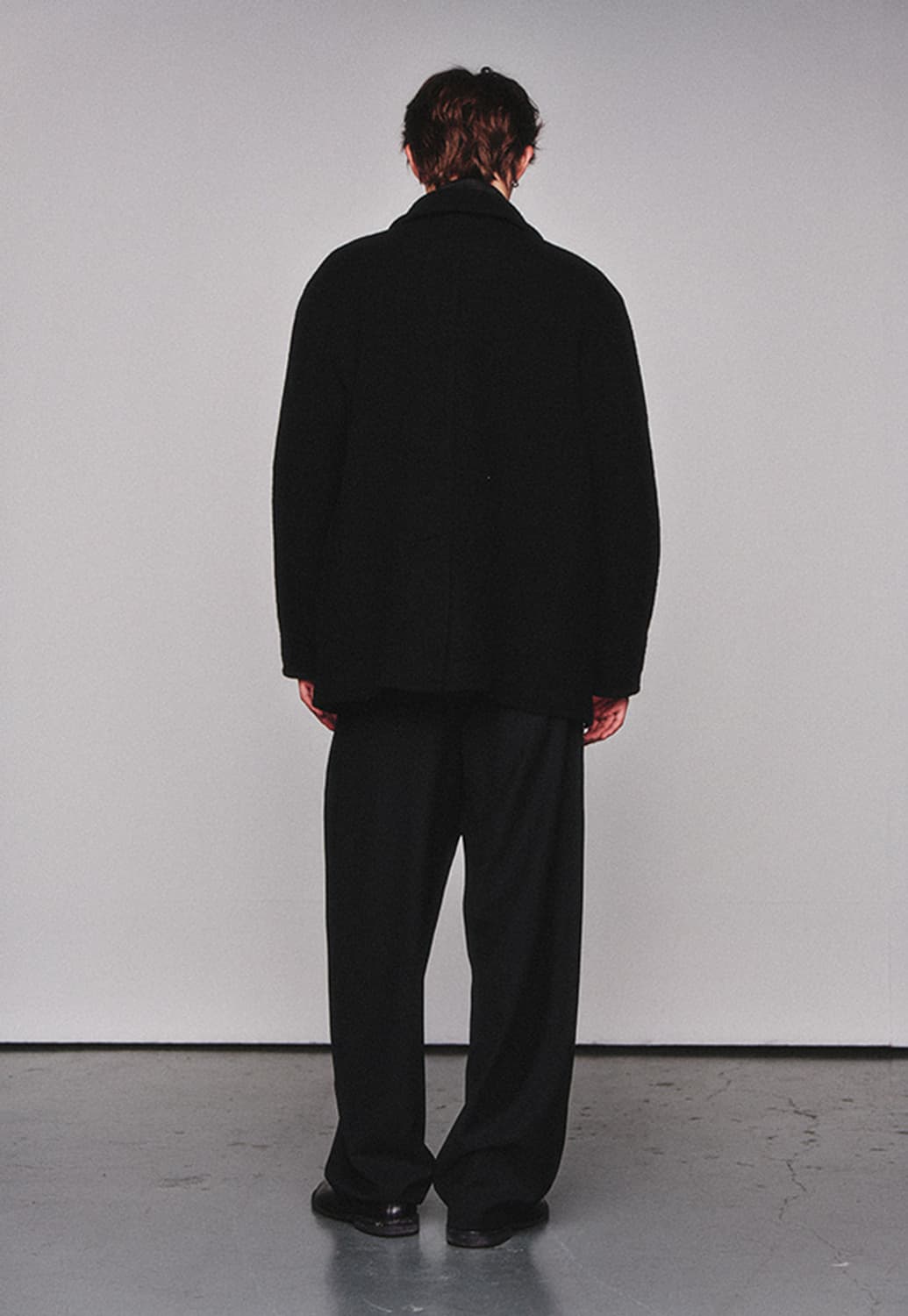 Washed Wool Pea Coat_Black 상품이미지4