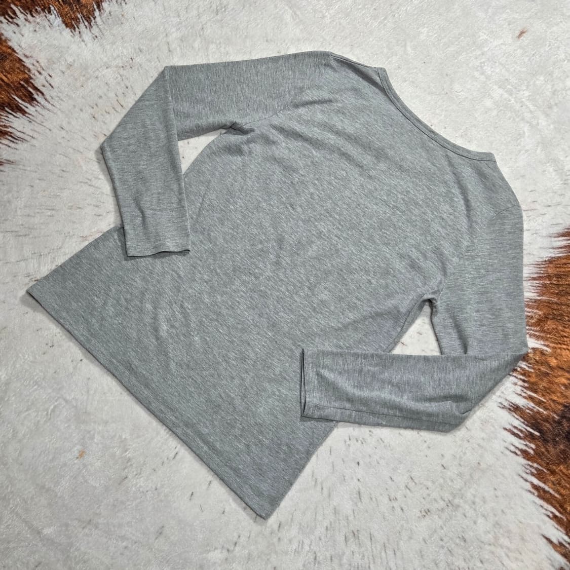 일본 빈티지 글리터 레터링 그레이 롱슬리브 상품이미지4