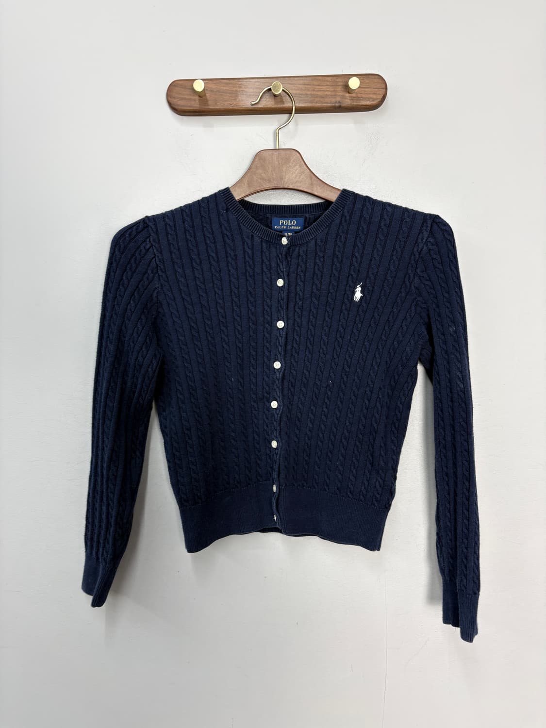 폴로랄프로렌 화이트포니 네이비 미니케이블 가디건 A3570 상품이미지2