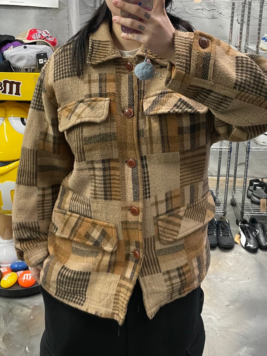 빈티지 체크 믹스 울 셔츠 자켓 상품이미지9