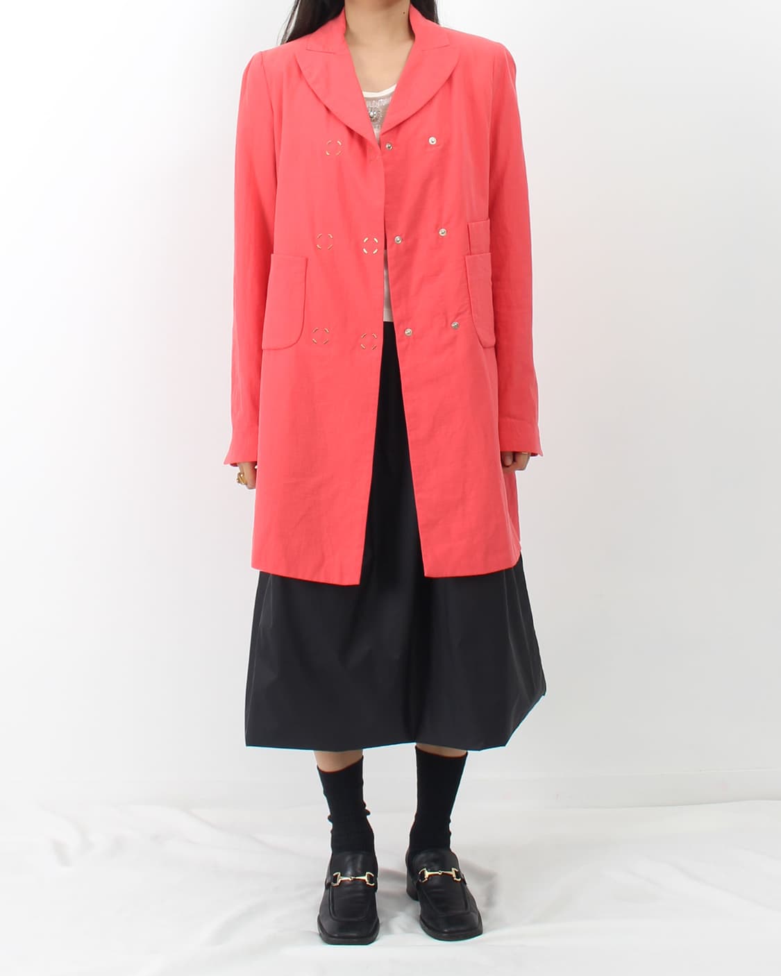 씨바이 끌로에 SeeByCHLOE 빈티지 핑크 롱 더블 자켓 상품이미지2