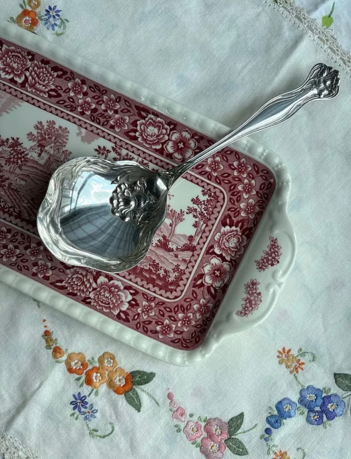 앤틱 실버플레이트 1847 Rogers Bros  아르누보 서빙스푼 상품이미지1