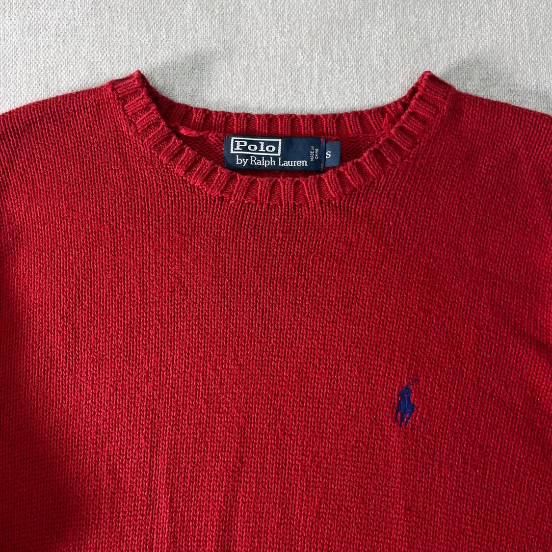100 폴로랄프로렌 레드 코튼 니트 상품이미지2