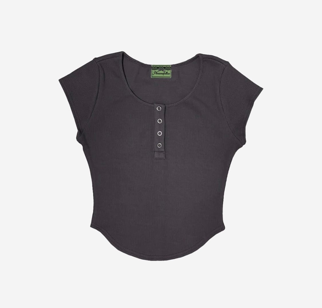 플리즈노팔로우 Jenny snap top (charcoal) 상품이미지2