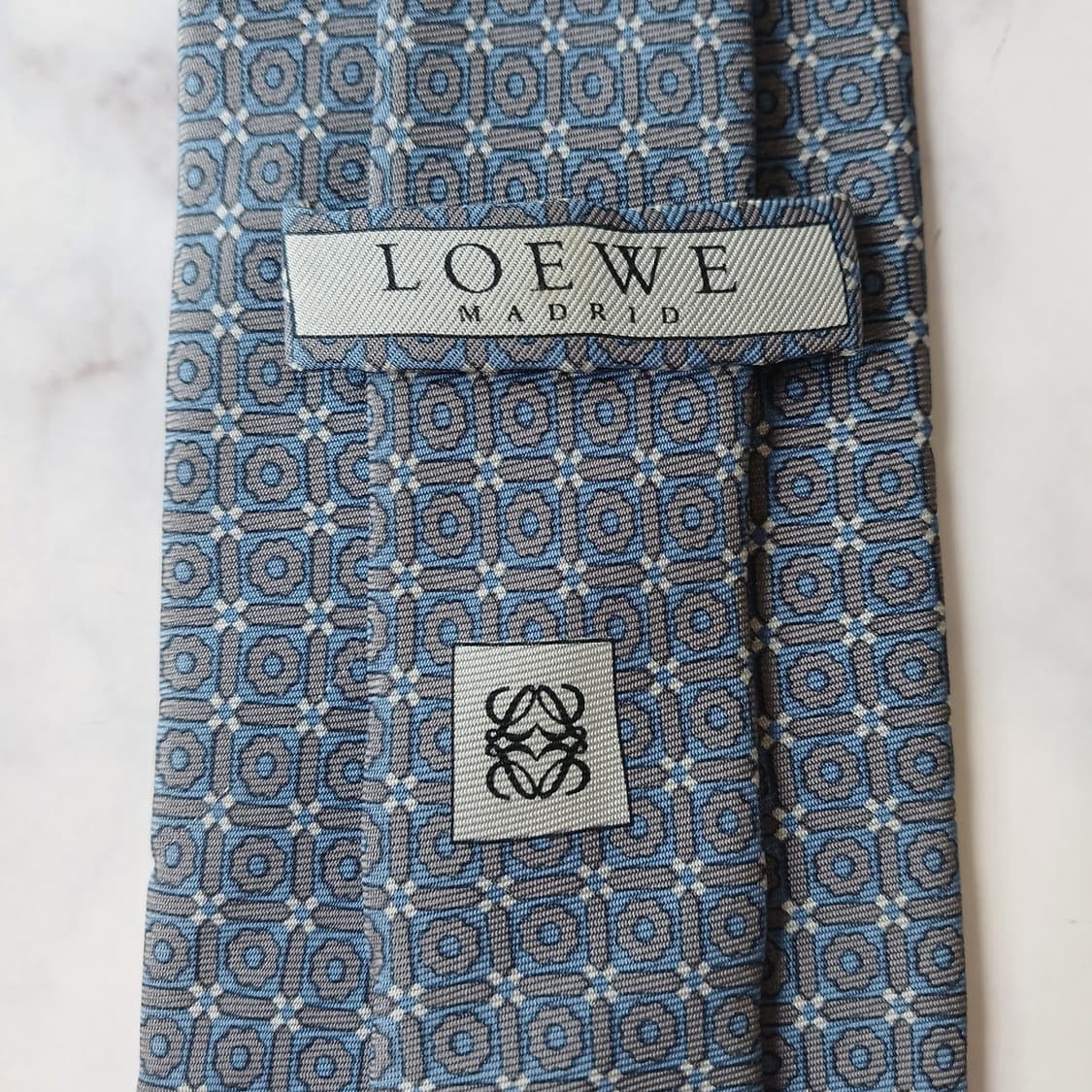 LOEWE 로에베 블루 기하 패턴 넥타이 9cm A+~A등급 E1162
 상품이미지6