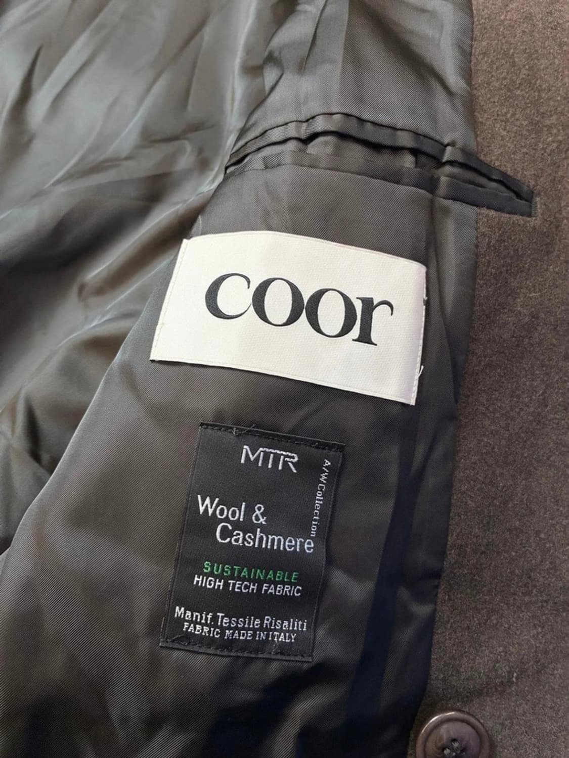 (급처) 쿠어 COOR MTR 오버핏 캐시미어 블렌드 더블 롱 코트 L 상품이미지5